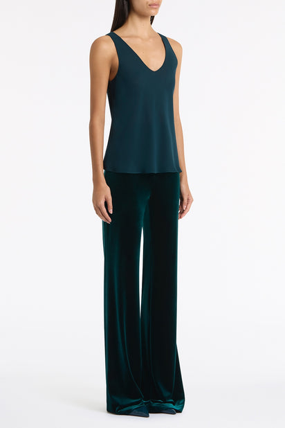 HUNTER GREEN GEORGETTE SCOOP CAMI