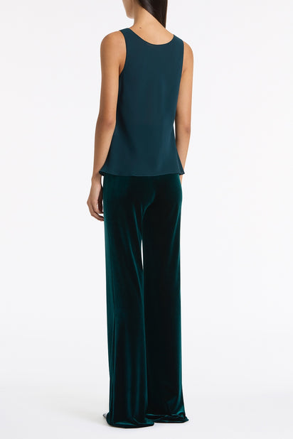 HUNTER GREEN GEORGETTE SCOOP CAMI