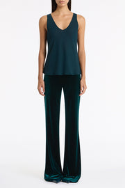 HUNTER GREEN GEORGETTE SCOOP CAMI