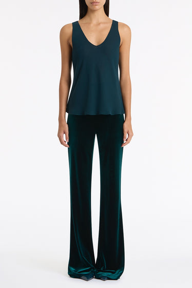 HUNTER GREEN GEORGETTE SCOOP CAMI