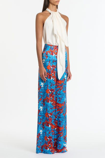 IMPASTO PRINT SILK PALAZZO PANT