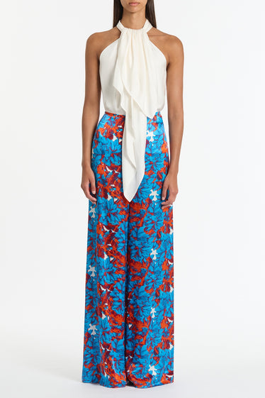 IMPASTO PRINT SILK PALAZZO PANT
