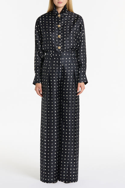 INK C SPOT SILK TWILL PALAZZO PANT – Carla Zampatti INK C SPOT SILK TWILL PALAZZO PANT – Carla Zampatti