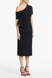 INK CREPE FASCIA ASYMMETRICAL DRESS