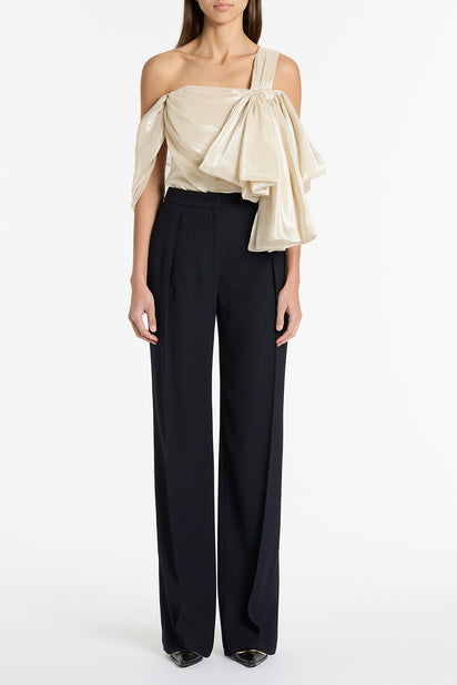 INK SATIN CREPE CLASSIC PLEAT PANT