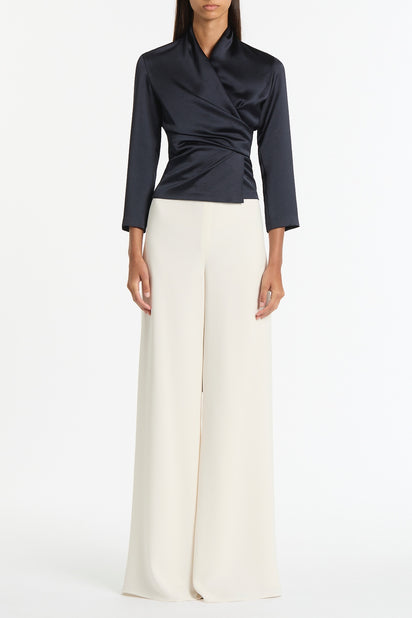 INK SATIN WRAP TOP