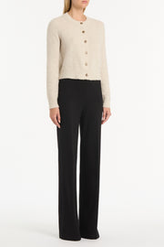 IVORY BRUSHED KNIT CARDIGAN