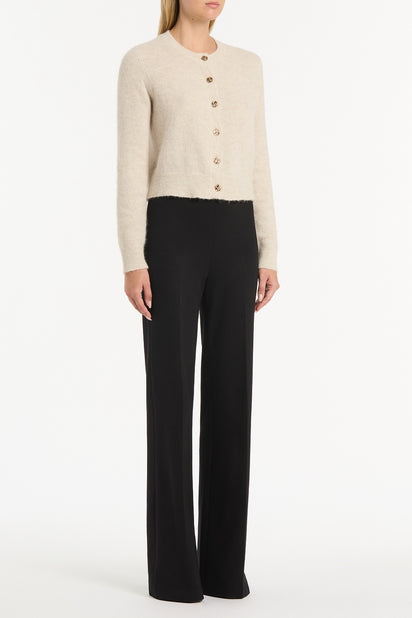 IVORY BRUSHED KNIT CARDIGAN