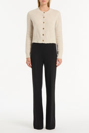 IVORY BRUSHED KNIT CARDIGAN