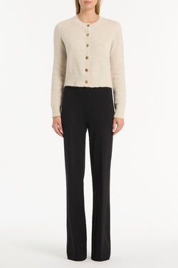 IVORY BRUSHED KNIT CARDIGAN