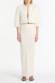 IVORY CREPE BIAS SKIRT
