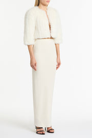 IVORY CREPE BIAS SKIRT