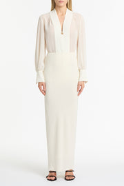 IVORY CREPE BIAS SKIRT