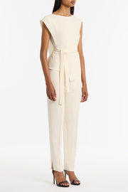 IVORY CREPE DRAPED TOP
