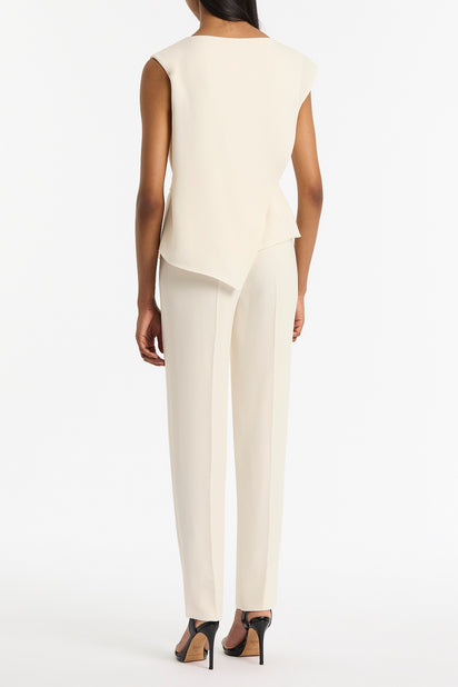 IVORY CREPE DRAPED TOP