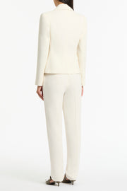 IVORY CREPE FITTED WAIST JACKET