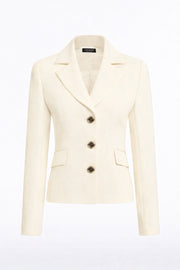 IVORY CREPE FITTED WAIST JACKET