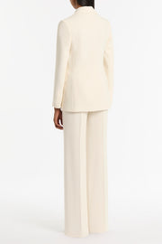 IVORY CREPE LONG LINE JACKET