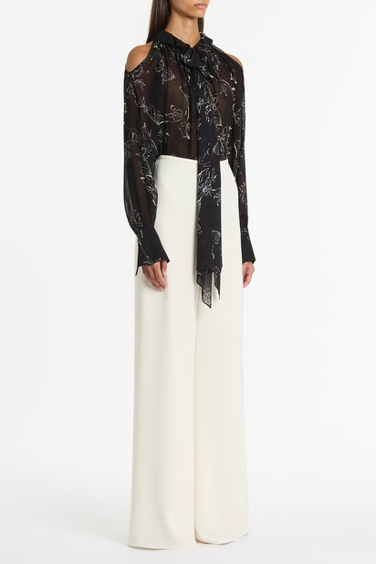 IVORY CREPE PALAZZO PANT