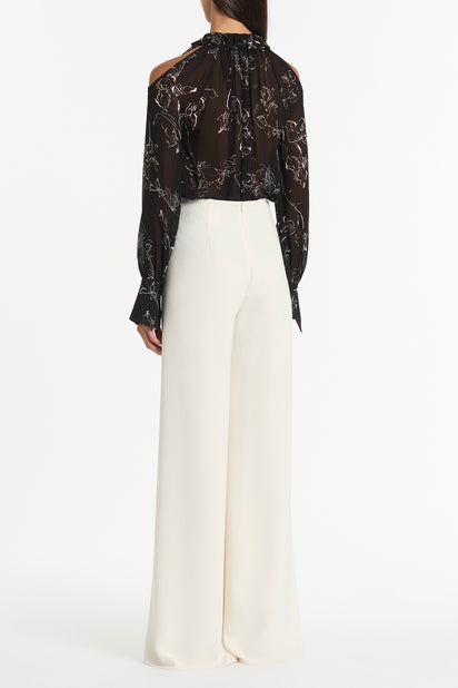 IVORY CREPE PALAZZO PANT