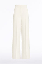 IVORY CREPE HIGH WAISTED WIDE LEG PANT