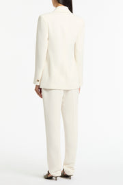 IVORY CREPE SHAWL COLLAR JACKET