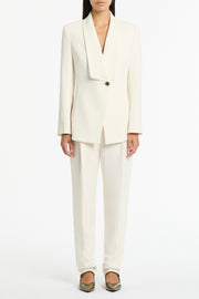 IVORY CREPE SHAWL COLLAR JACKET