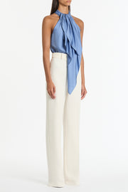 IVORY CREPE STRAIGHT LEG PANT