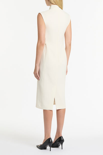 IVORY CREPE STRISCIA DRESS