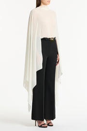 IVORY DRAPED GEORGETTE WRAP