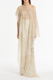 IVORY DRAPED LOMBARDIA VISCOSE GEORGETTE WRAP