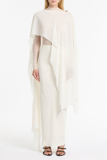 IVORY GEORGETTE CASCATA WRAP