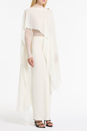 IVORY GEORGETTE CASCATA WRAP