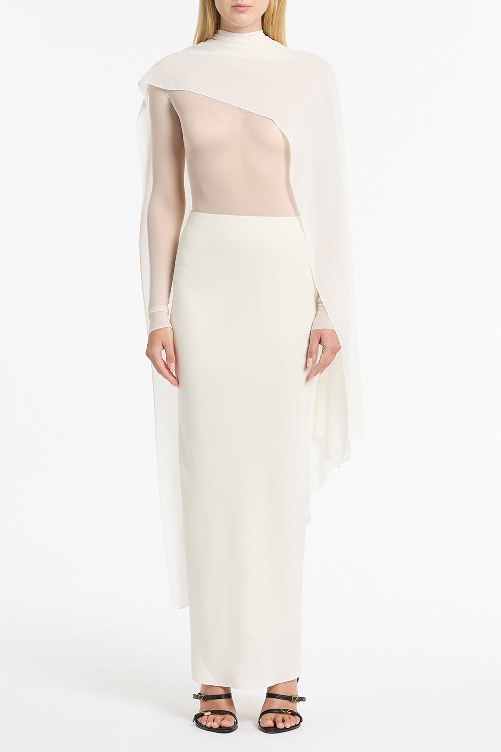 Carla Zampatti Renaissance Georgette Cascata Wrap (Natural)