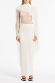 IVORY GEORGETTE CASCATA WRAP