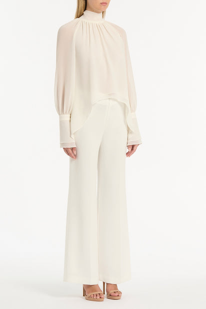 IVORY GEORGETTE HIGH LOW BLOUSE