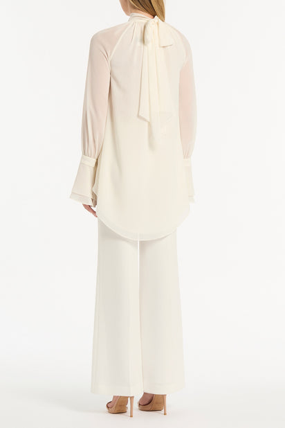 IVORY GEORGETTE HIGH LOW BLOUSE