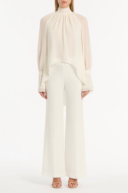 IVORY GEORGETTE HIGH LOW BLOUSE