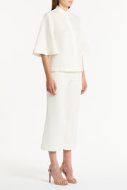 IVORY LINEN BOX SLEEVE SHIRT