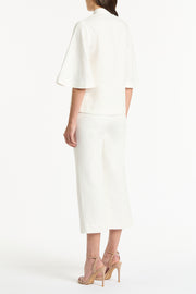IVORY LINEN BOX SLEEVE SHIRT