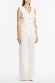 IVORY LINEN DOUBLE BREASTED VEST