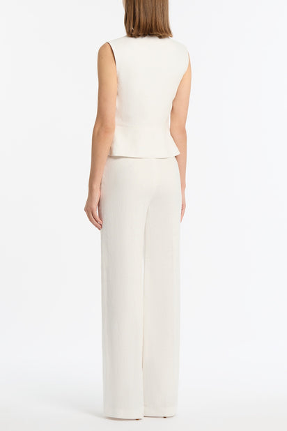 IVORY LINEN DOUBLE BREASTED VEST