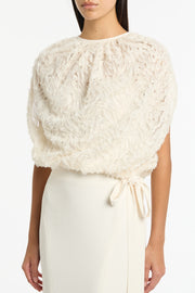 IVORY ONDA TIE WAIST TOP