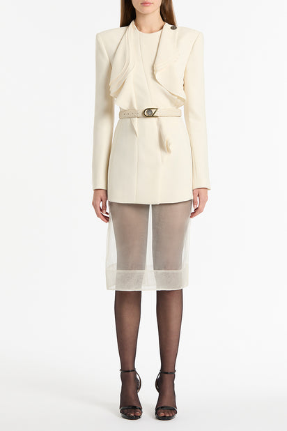 IVORY ORGANZA PENCIL SKIRT