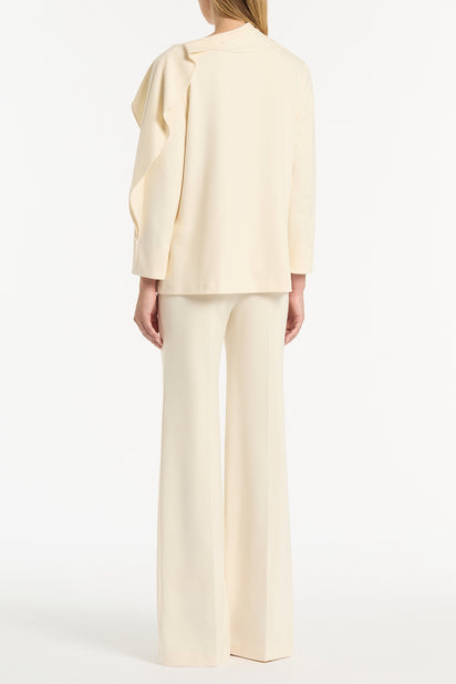 IVORY PONTE SHOULDER DETAIL TOP