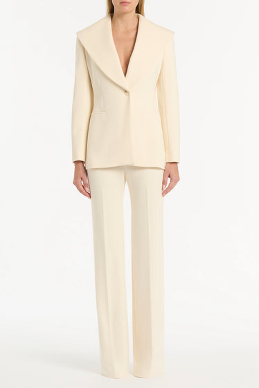 IVORY PONTE WIDE LEG PANT