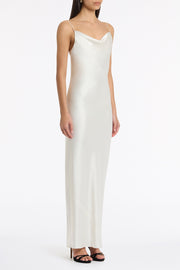 IVORY SATIN ACETATE COWL FRONT SLIP GOWN