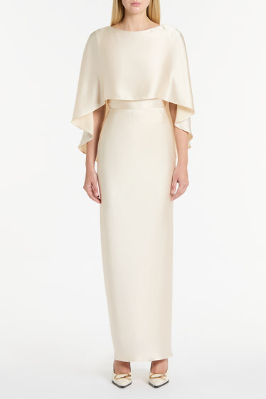 IVORY SATIN CAPE TOP