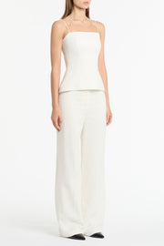 IVORY STARLIGHT TWILL BUSTIER TOP