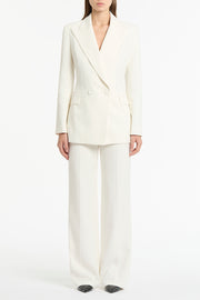 IVORY STARLIGHT TWILL DOUBLE BREASTED BLAZER